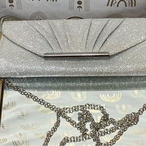 Call It Spring Glittering Silver Clutch